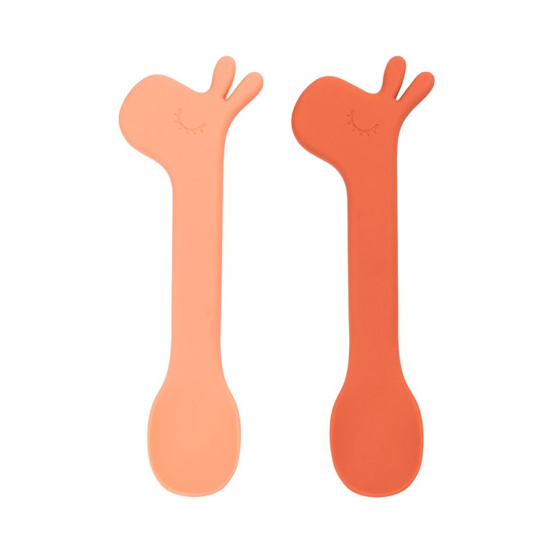 Lalee Silicone Spoon Set | Papaya | Pack of 2