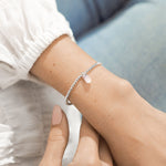 Affirmation Crystal 'Love' Bracelet | Silver Plated with Rose Quartz