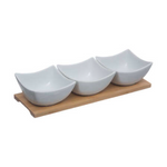 Bamboo Appetizer Set | White | 4 Piece