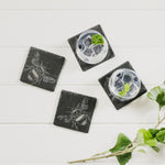 Square Coasters | Etched Bee | Set of 4